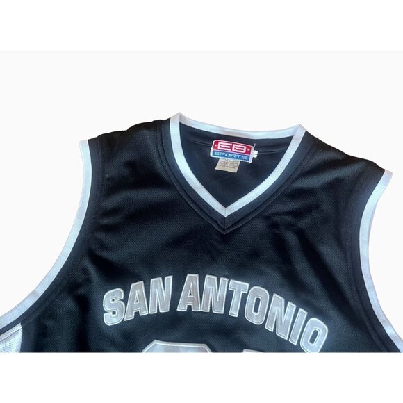 Vintage Retro EB SPORTS San Antonio Spurs 21 Basketball Jersey Black Size Large - Picture 4 of 9